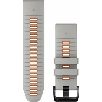 Ремешок для смарт часов GARMIN QUICKFIT 26 WATCH BANDS FOG GREY/EMBER ORANGE SILICONE